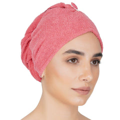 Noble Cotton Hair Wrap Towel - Coral 