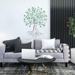 Tree of art Wall Sticker (PVC Vinyl, 110 cm x 45 cm, Self-adhesive) - Rangoli