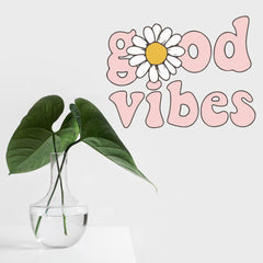 Good vibes Wall Sticker (PVC Vinyl, 64 cm x 85 cm, Self-adhesive) - Rangoli