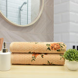 Blossom 450 GSM Cotton Bath Towel Set of 2 - Beige