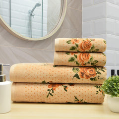 Blossom 450 GSM Cotton Towel Set of 4 - Beige 