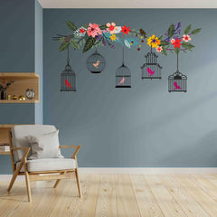 Birds in cage Wall Sticker