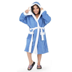 Kids Cotton Bathrobe - Blue