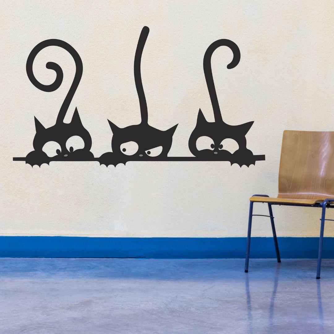 Cat Wall Sticker (PVC Vinyl, 68 cm x 120 cm, Self-adhesive) - Rangoli
