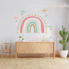 Rainbow Illustrations Wall Sticker (PVC Vinyl, 145 cm x 120 cm, Self-adhesive)  - Rangoli