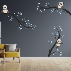 Panda on tree branch - Wall Sticker