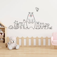 Jungle Animals Wall Sticker (PVC Vinyl, 150 cm x 85 cm, Self-adhesive) - Rangoli