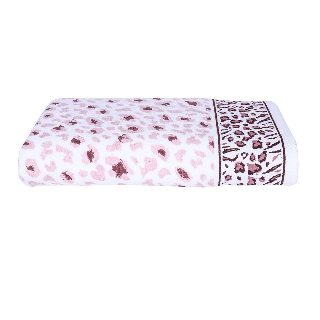 Snow Leopard 100% Cotton Bath Towel, 500 GSM - Purple