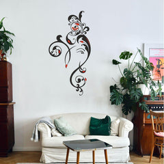 Abstract Ganesh Wall Sticker (PVC Vinyl, 35 cm x 70 cm, Self-adhesive) - Rangoli