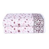 Snow Leopard 100% Cotton Bath Towel Set of 2, 500 GSM - Purple