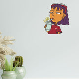 Girl Wall Sticker (PVC Vinyl, 35 cm x 30 cm, Self-adhesive)