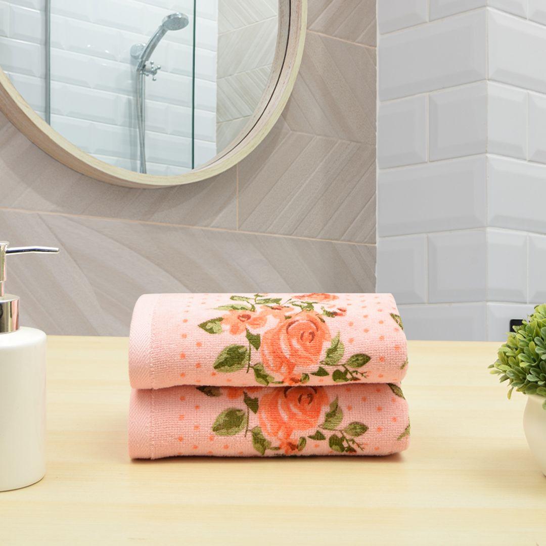 Blossom 450 GSM Cotton Hand Towel - Light pink