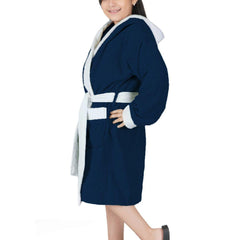 Kids Cotton Bathrobe - Navy Blue