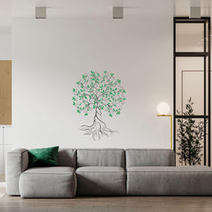 Tree of art Wall Sticker (PVC Vinyl, 110 cm x 45 cm, Self-adhesive) - Rangoli