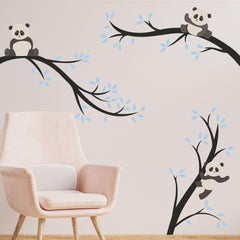 Panda on tree branch - Wall Sticker