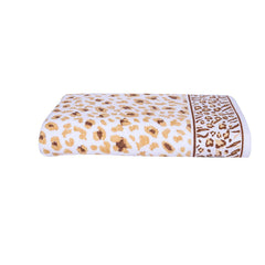 Snow Leopard 100% Cotton Bath Towel, 500 GSM - Beige