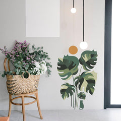 Monstera Wall Sticker (PVC Vinyl, 60 cm x 90 cm, Self-adhesive) - Rangoli