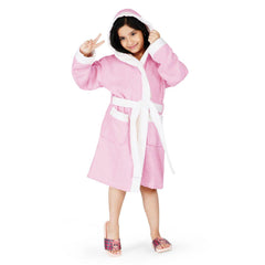 Kids Cotton Bathrobe - Light Pink