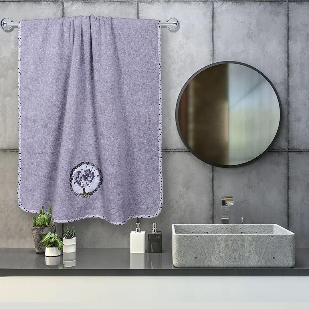 Love Tree Bath Towel - Grey