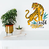 Wild Cute Tiger Wall Sticker (PVC Vinyl, 48 cm x 42 cm, Self-adhesive)