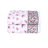 Snow Leopard 100% Cotton Hand Towel Set of 2, 500 GSM - Purple