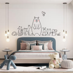 Jungle Animals Wall Sticker (PVC Vinyl, 150 cm x 85 cm, Self-adhesive) - Rangoli