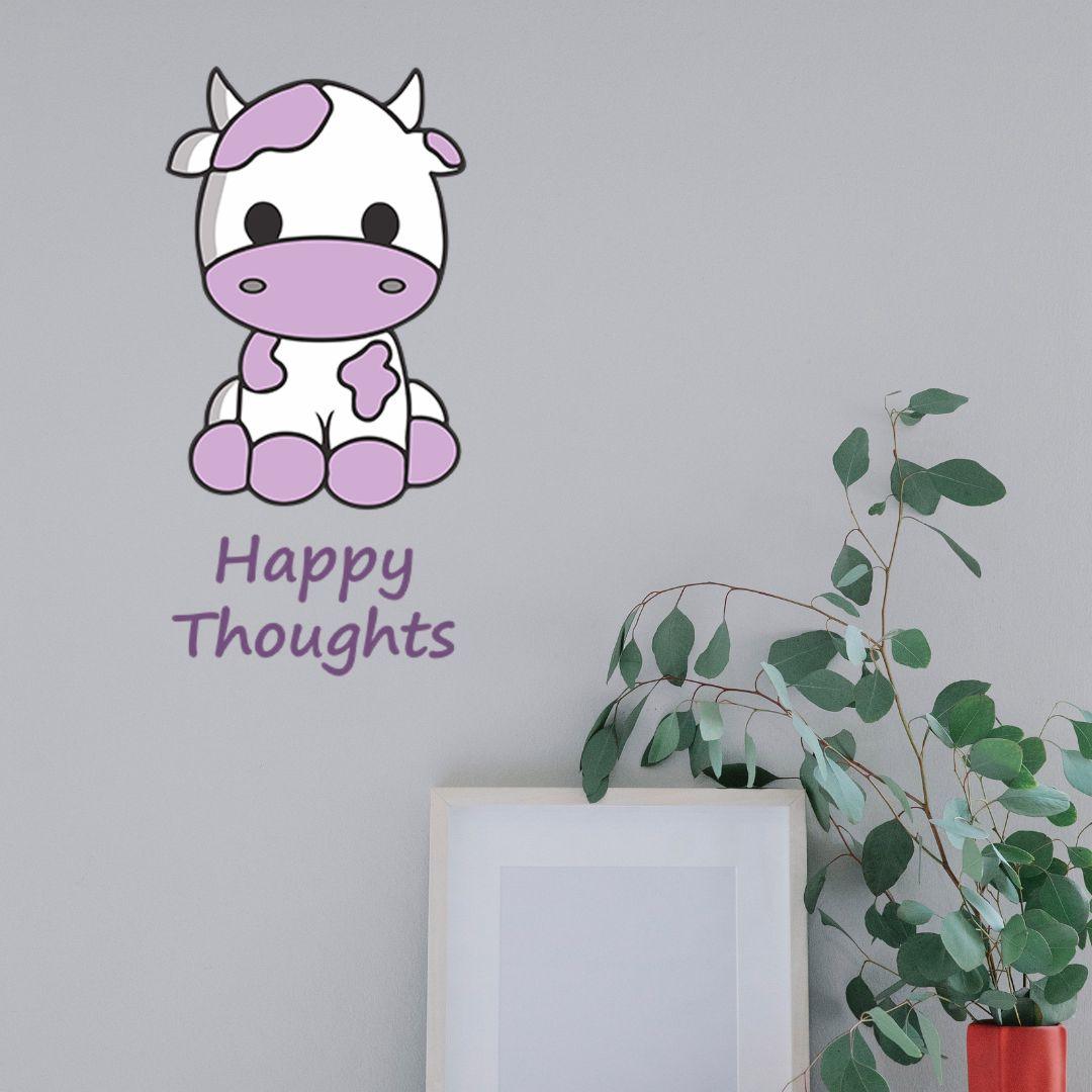 Happy thoughts Wall Sticker (PVC Vinyl, 20 cm x 20 cm, Self-adhesive)
