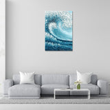 Rangoli wooden stretched water wave art for home décor