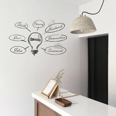 Success Skills Light Bulb Wall Sticker (PVC Vinyl, 120 cm x 74.82 cm, Self-adhesive) - Rangoli