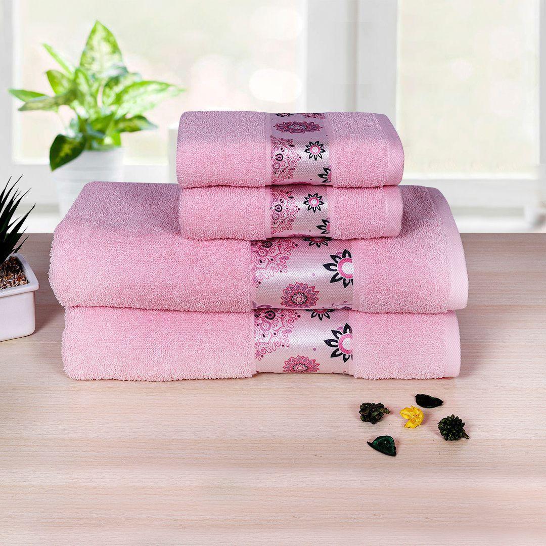 Century 450 GSM Cotton Towel Set of 4 - Pink