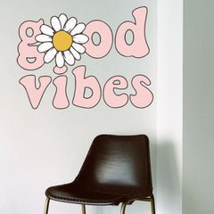 Good vibes Wall Sticker (PVC Vinyl, 64 cm x 85 cm, Self-adhesive) - Rangoli