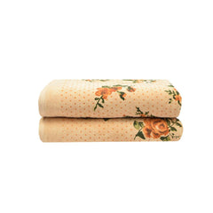 Blossom 450 GSM Cotton Bath Towel Set of 2 - Beige