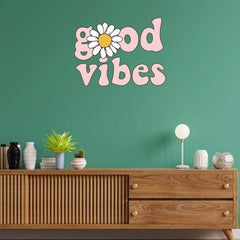 Good vibes Wall Sticker (PVC Vinyl, 64 cm x 85 cm, Self-adhesive) - Rangoli