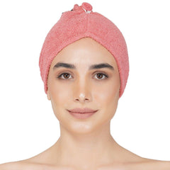 Noble Cotton Hair Wrap Towel - Coral 