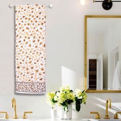 Snow Leopard 100% Cotton Towel Set of 4, 500 GSM - Beige