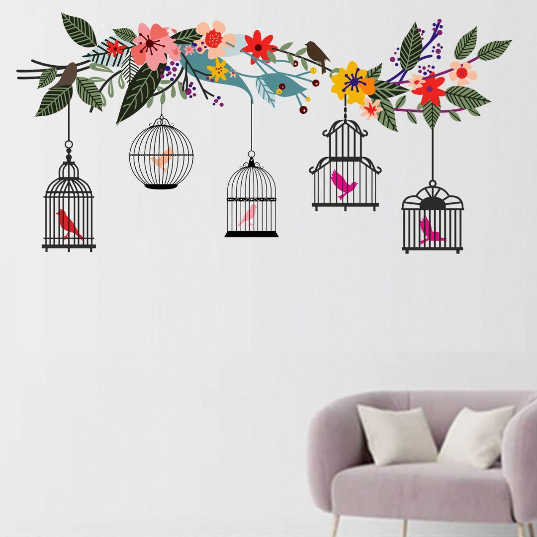 Birds in cage Wall Sticker