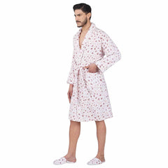 Leopard 500 GSM Premium Cotton Bathrobe for Men - Purple