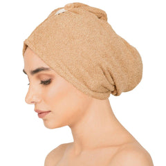 Noble Cotton Hair Wrap Towel - Beige | Quick Dry, Absorbent Shower Cap - Rangoli