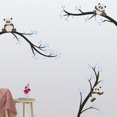 Panda on tree branch - Wall Sticker