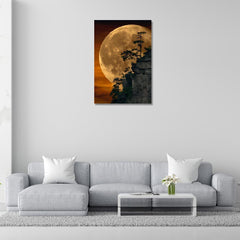 Rangoli wooden stretched the moon art for home décor