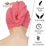 Noble Cotton Hair Wrap Towel - Coral 