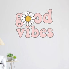 Good vibes Wall Sticker (PVC Vinyl, 64 cm x 85 cm, Self-adhesive) - Rangoli