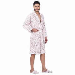 Leopard 500 GSM Premium Cotton Bathrobe for Men - Purple