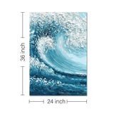 Rangoli wooden stretched water wave art for home décor - 36x24 - Inch