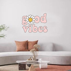 Good vibes Wall Sticker (PVC Vinyl, 64 cm x 85 cm, Self-adhesive) - Rangoli