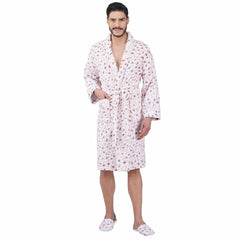 Leopard 500 GSM Premium Cotton Bathrobe for Men - Purple