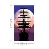 Rangoli wooden stretched moonlight sailing art for home décor - 23x16 - Inch