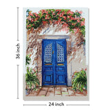 Blue Door Canvas Wall Canvas Painting 35x24 Inch