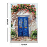 Blue Door Canvas Wall Canvas Painting 18x12 Inch