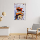 Boats Canvas Painting For Home Decor